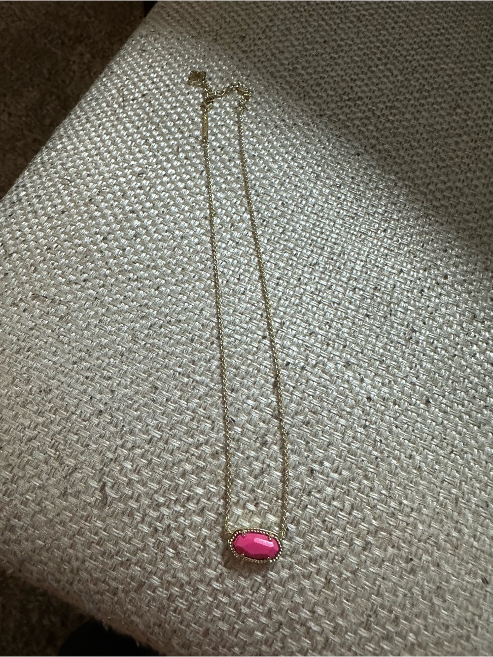 Kendra Scott Gold Necklace with Pink Pendant